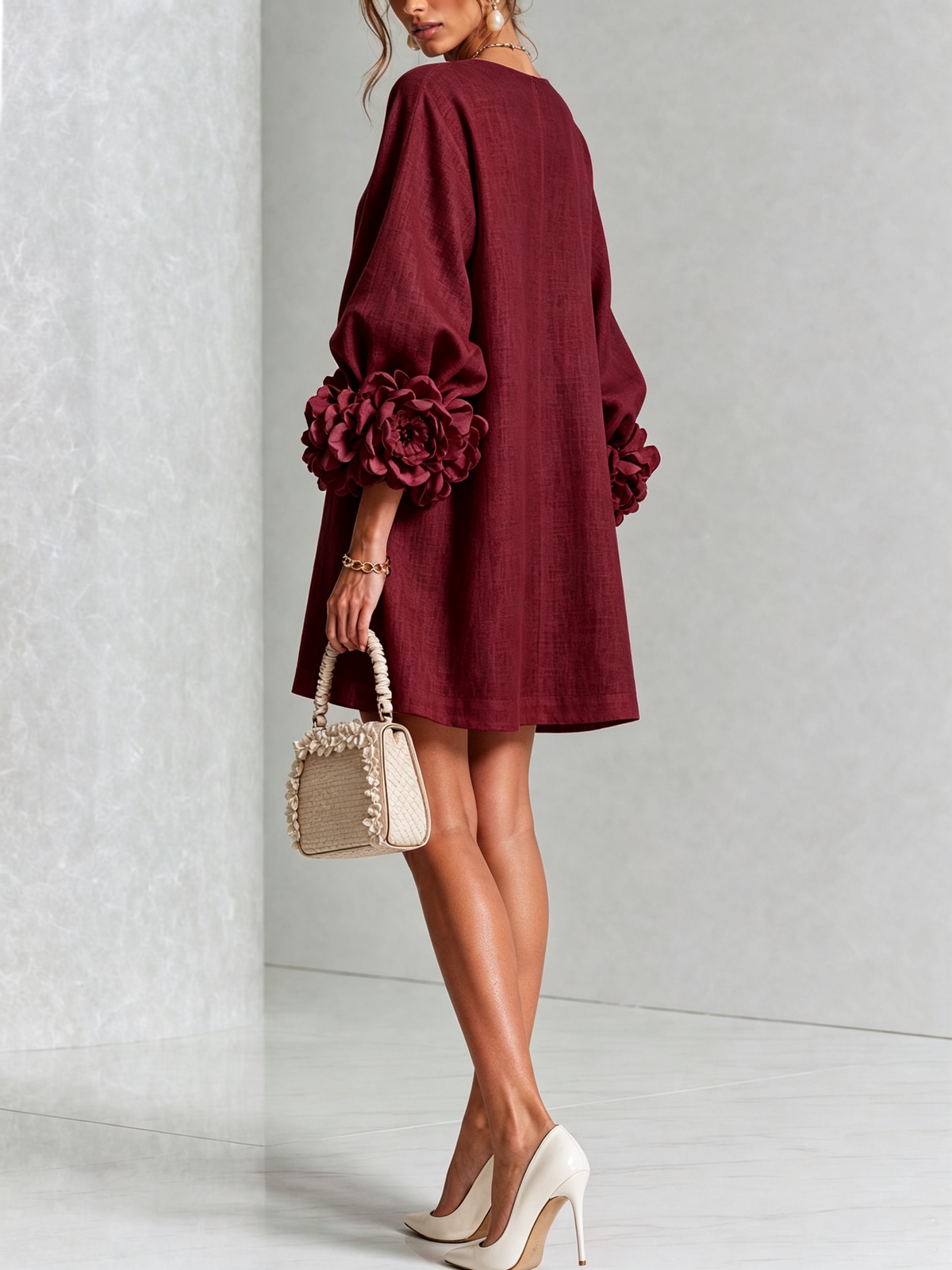 Minivestido Floral con Botones
