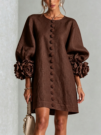 Minivestido Floral con Botones