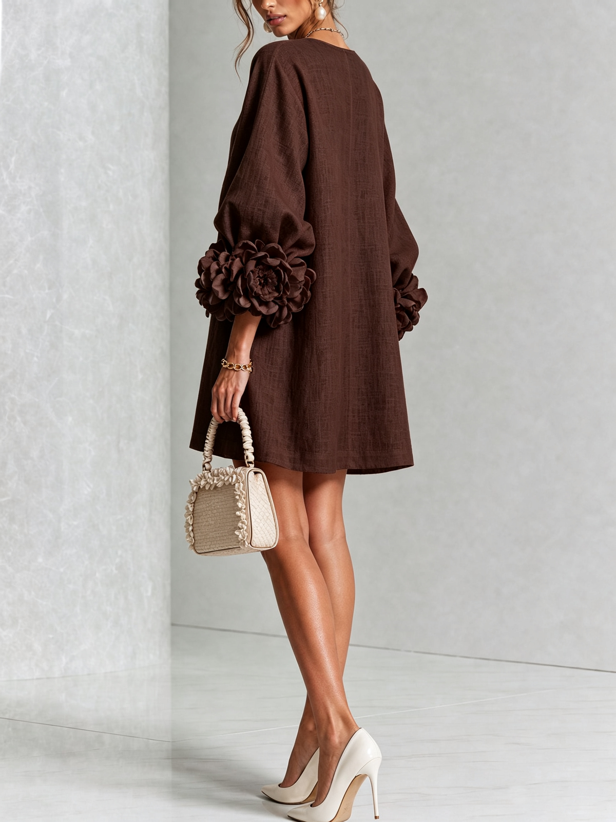 Minivestido Floral con Botones