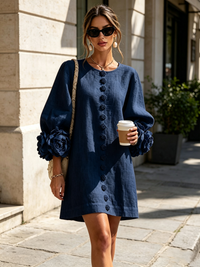 Minivestido Floral con Botones
