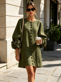 Minivestido Floral con Botones