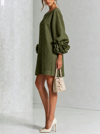 Minivestido Floral con Botones