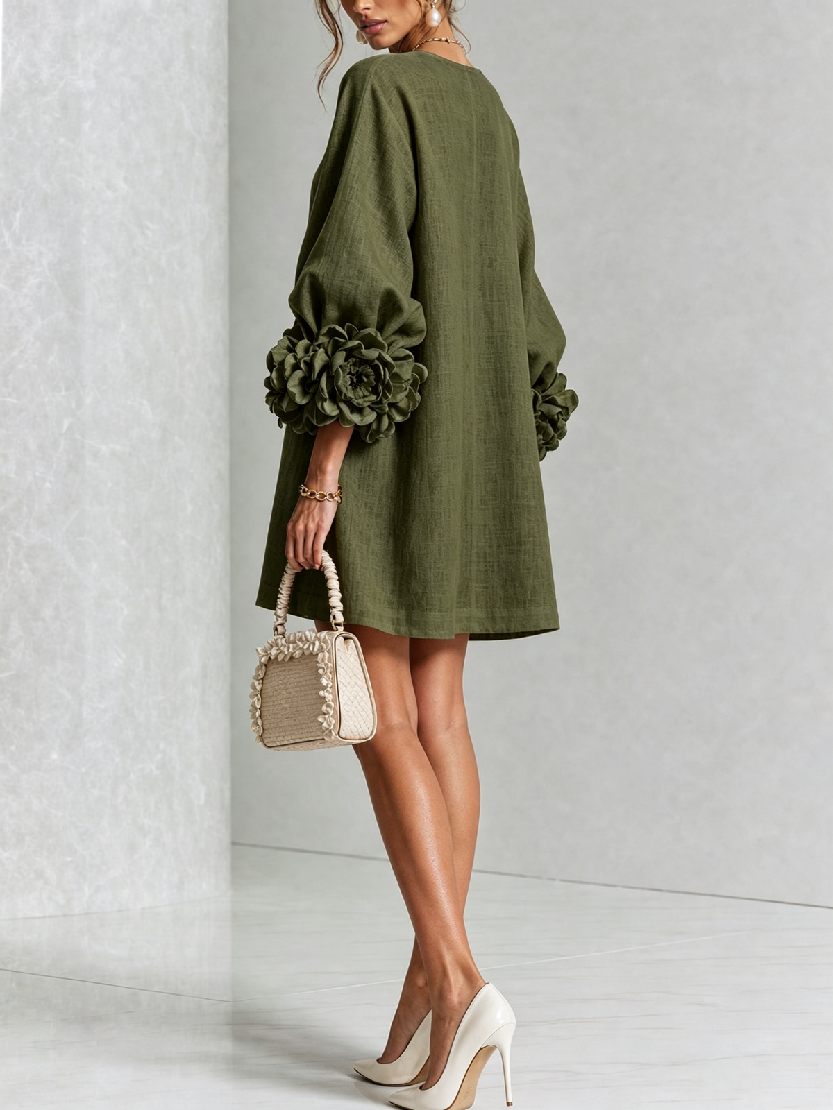 Minivestido Floral con Botones