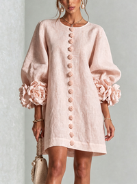 Minivestido Floral con Botones