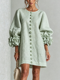 Minivestido Floral con Botones