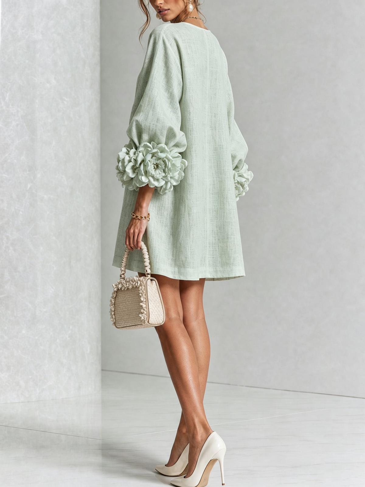 Minivestido Floral con Botones