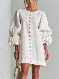 Minivestido Floral con Botones