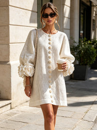 Minivestido Floral con Botones
