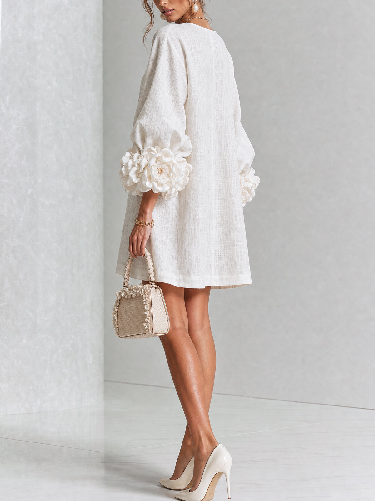 Minivestido Floral con Botones
