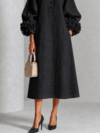 Vestido Midi Negro Floral