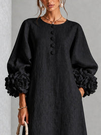 Vestido Midi Negro Floral