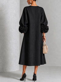 Vestido Midi Negro Floral