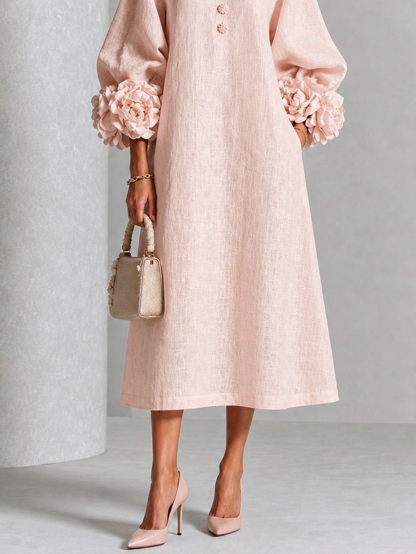 Vestido Midi Rosa Floral