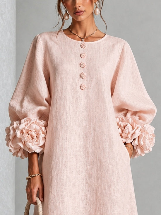 Vestido Midi Rosa Floral