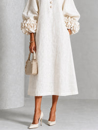 Vestido Midi Blanco Floral