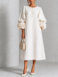 Vestido Midi Blanco Floral