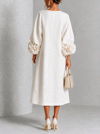 Vestido Midi Blanco Floral