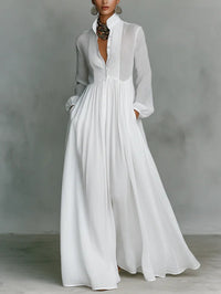 Vestido Maxi Minimalista Cuello Alto