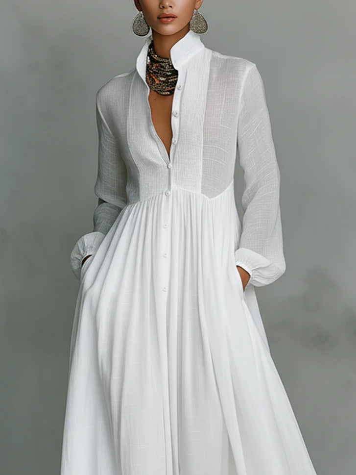 Vestido Maxi Minimalista Cuello Alto