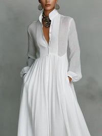 Vestido Maxi Minimalista Cuello Alto