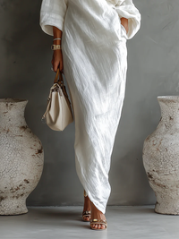 Vestido Maxi Blanco Hombro Único