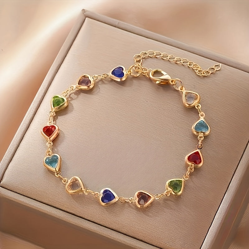 Pulsera con Corazones de Colores