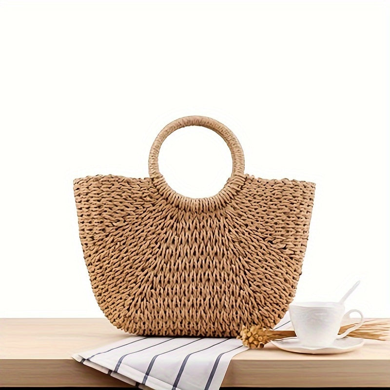 Bolso Media Luna Paja Coñac