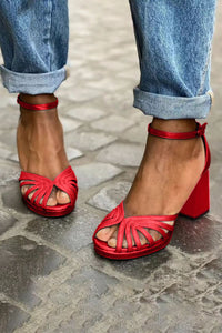 Tacones Anchos Elegantes Correa Tobillo