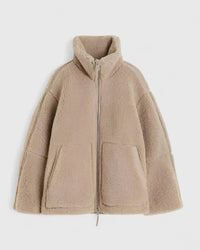 Chaquetón de Borreguito Cuello Alto con Cremallera