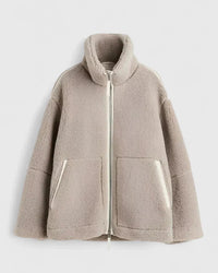 Chaquetón de Borreguito Cuello Alto con Cremallera