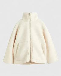 Chaquetón de Borreguito Cuello Alto con Cremallera