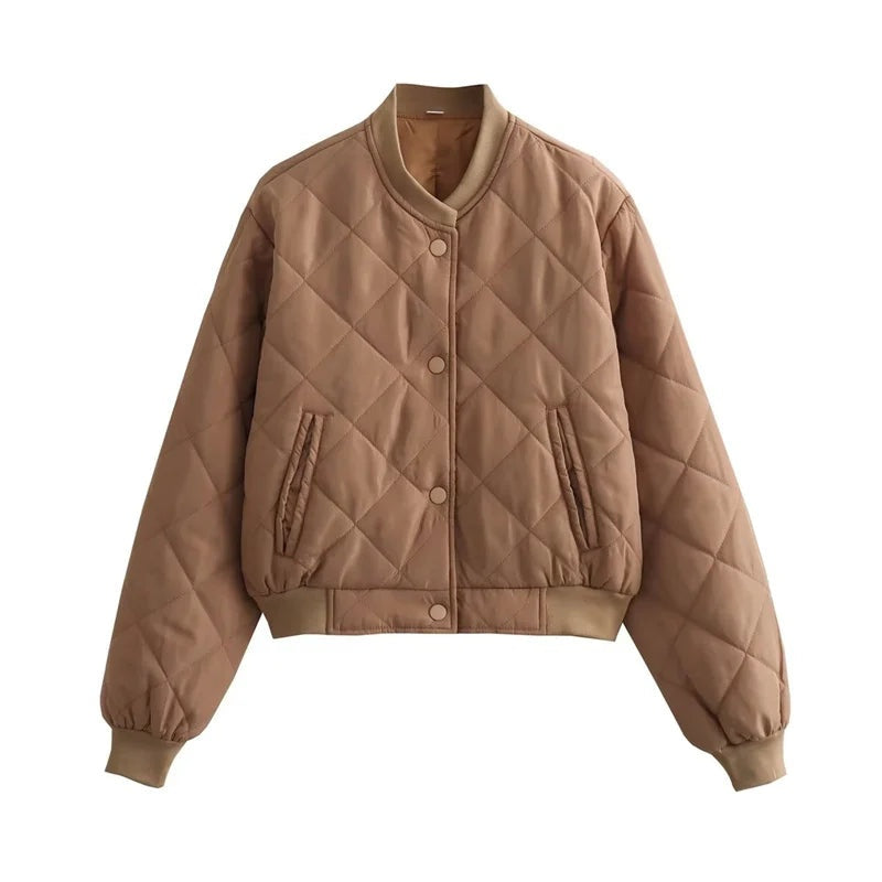 Chaqueta Bomber Acolchada Cuello Redondo