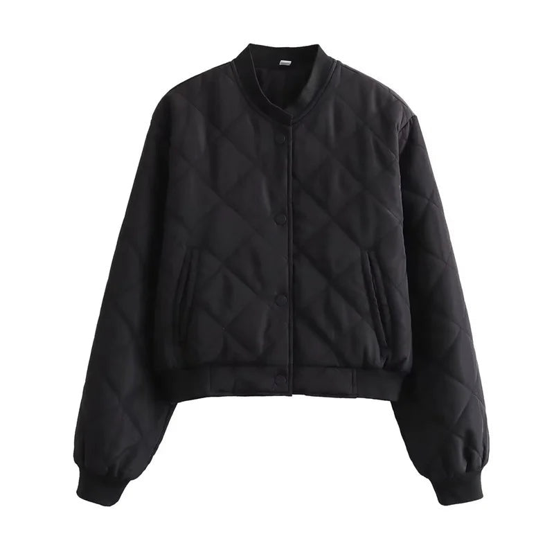 Chaqueta Bomber Acolchada Cuello Redondo