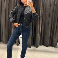 Chaqueta Bomber Acolchada Cuello Redondo