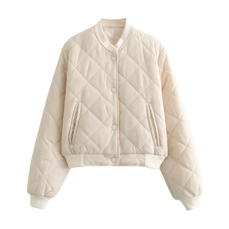 Chaqueta Bomber Acolchada Cuello Redondo