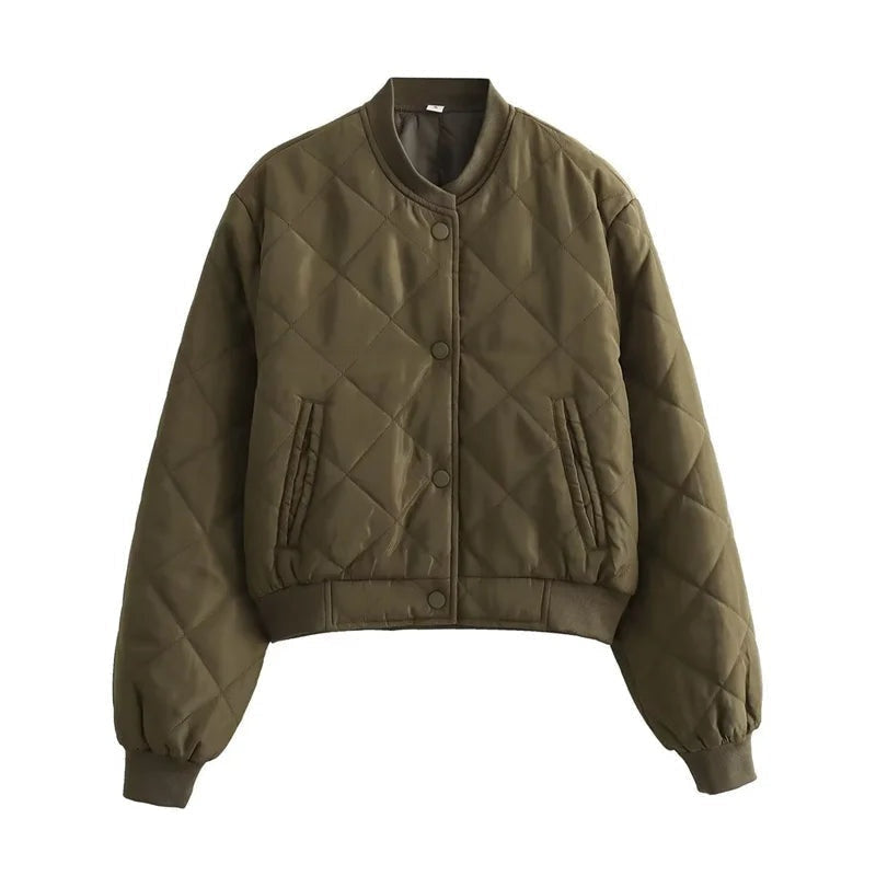 Chaqueta Bomber Acolchada Cuello Redondo