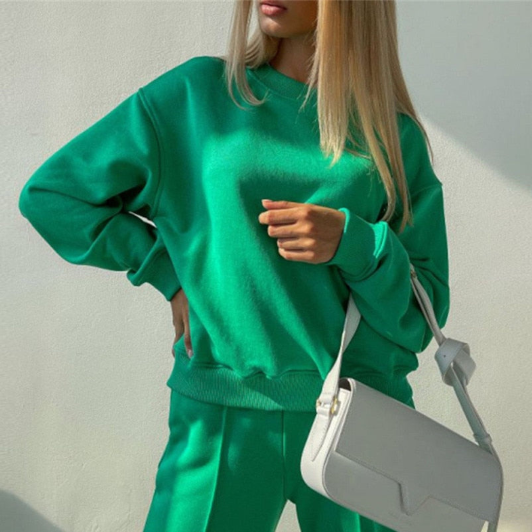 Conjunto Chándal Sudadera Cuello Redondo y Pantalón Ancho