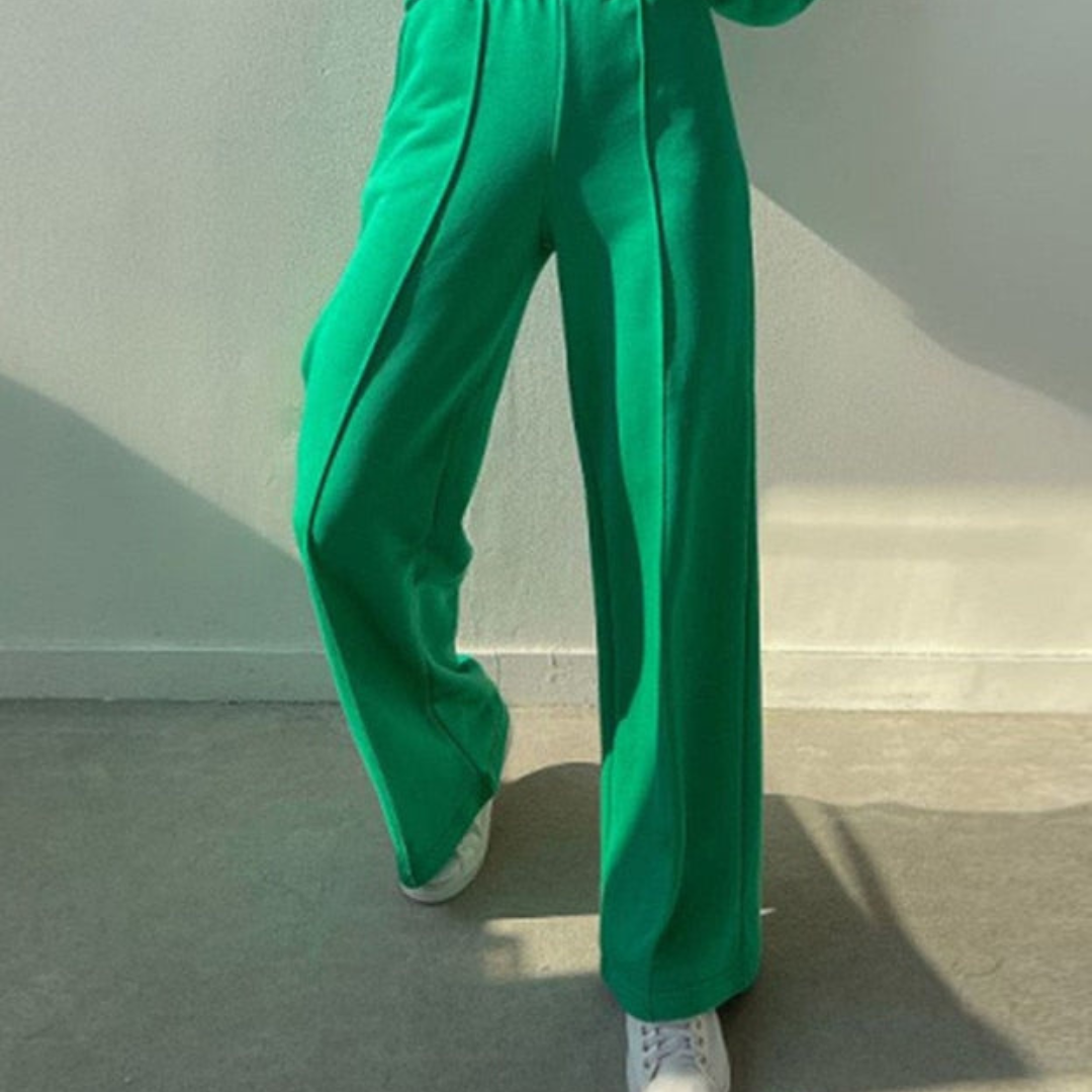 Conjunto Chándal Sudadera Cuello Redondo y Pantalón Ancho