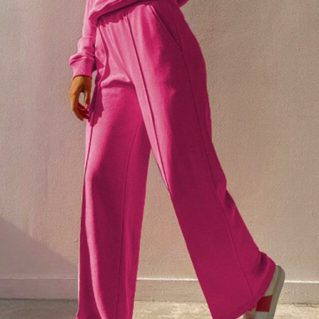 Conjunto Chándal Sudadera Cuello Redondo y Pantalón Ancho