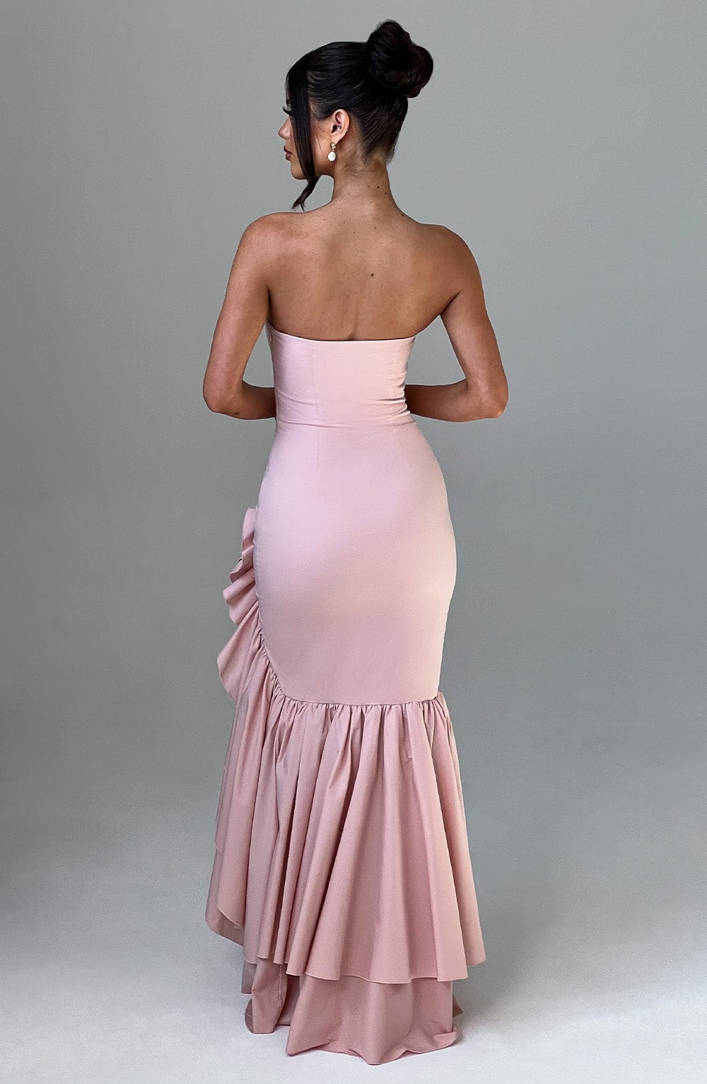 Vestido Maxi Palabra de Honor Rosa