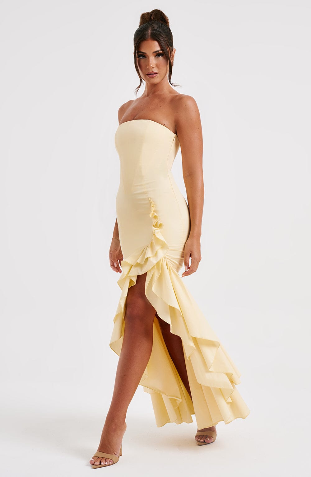 Vestido Maxi Palabra de Honor Rosa