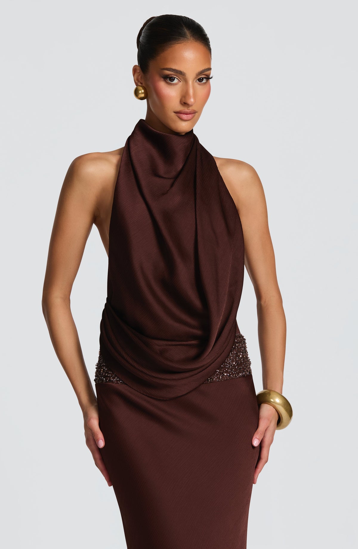 Vestido Maxi de Cuello Alto Daniela