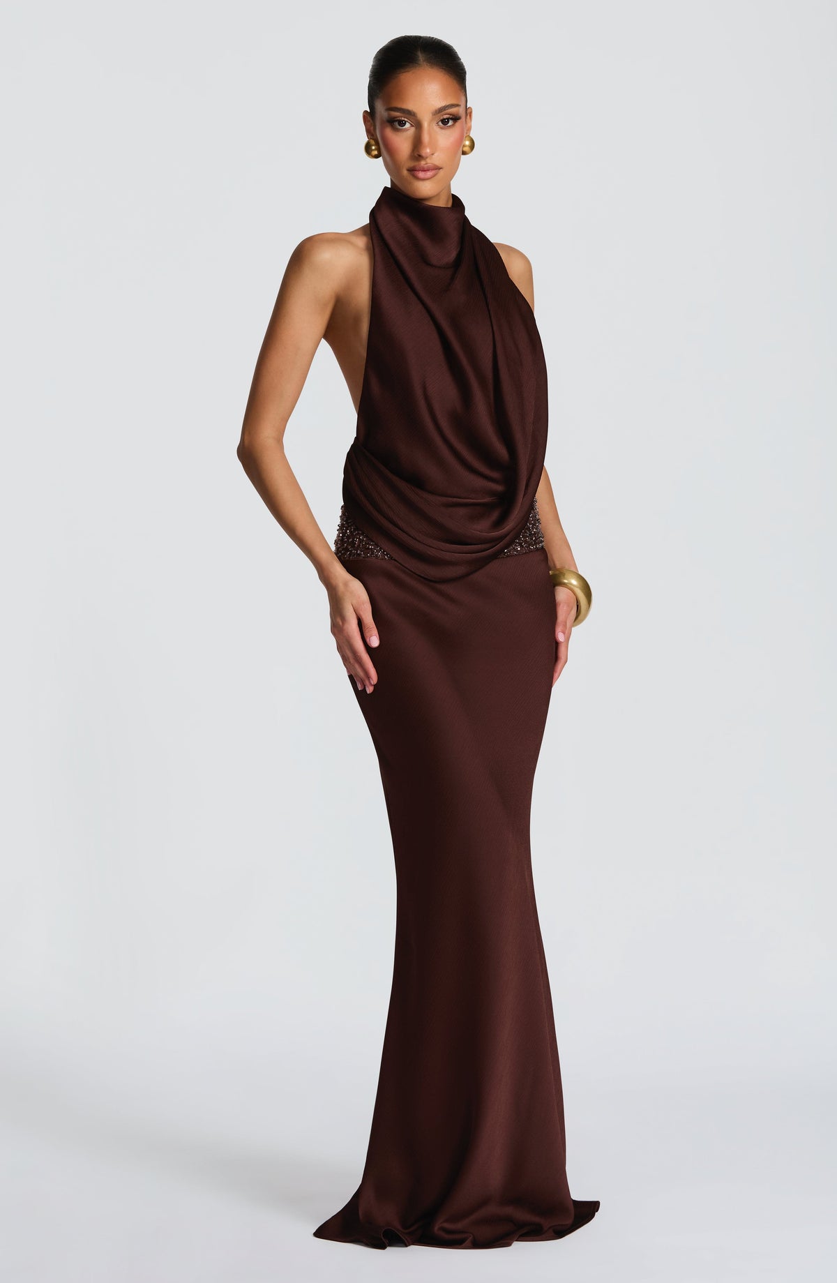 Vestido Maxi de Cuello Alto Zaida