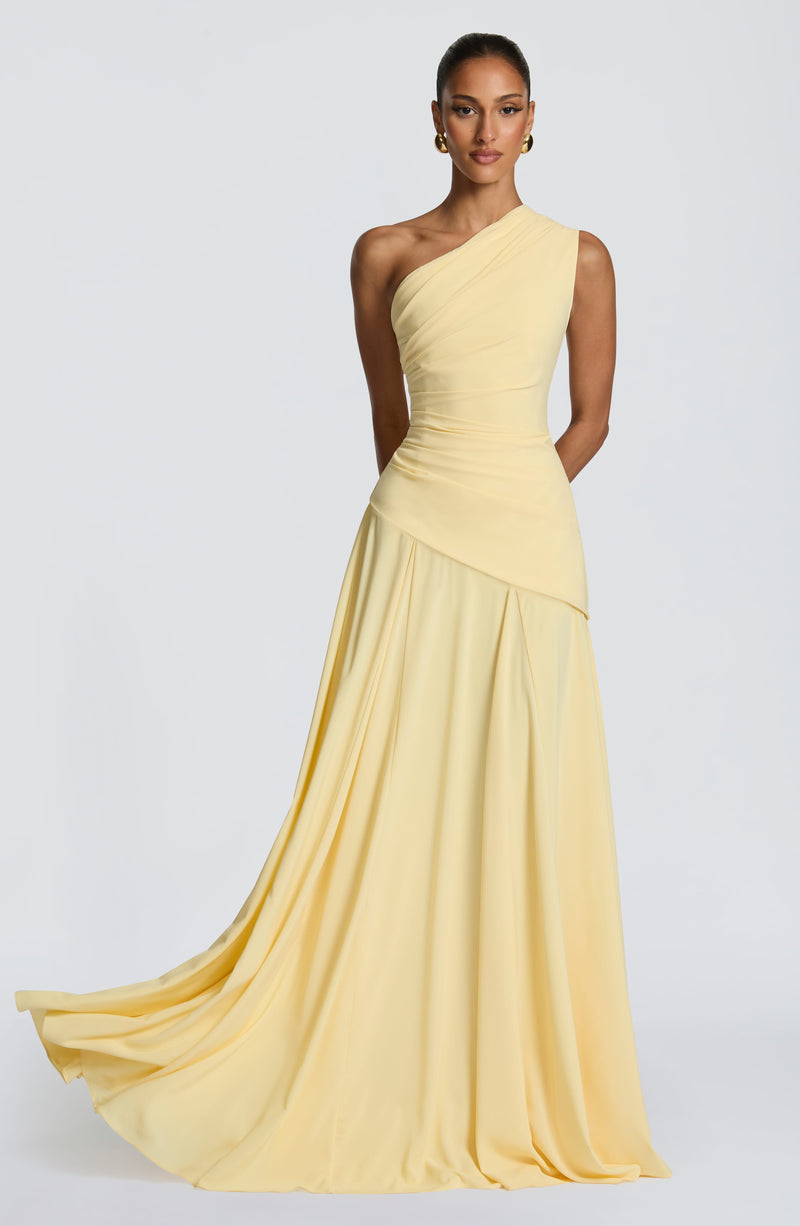 Vestido Maxi Asimétrico Violeta
