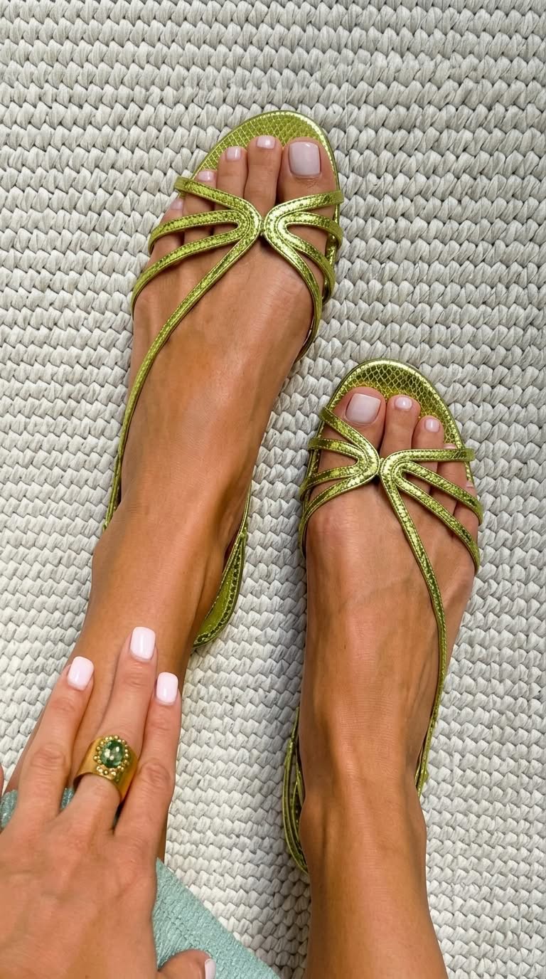 Sandalias Metalizadas Pitón en Relieve