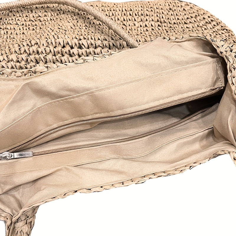 Bolso Bandolera Paja Trenzada Avellana
