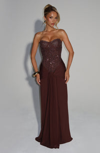 Vestido Maxi Corsé Brisa Celeste