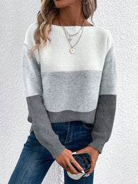 Jersey de Rayas Cuello Redondo Manga Larga