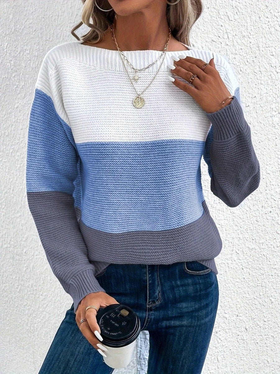 Jersey de Rayas Cuello Redondo Manga Larga
