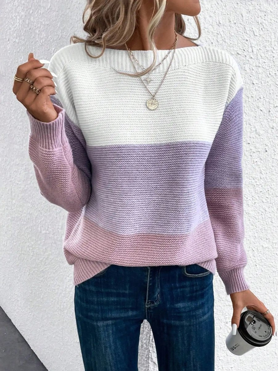 Jersey de Rayas Cuello Redondo Manga Larga